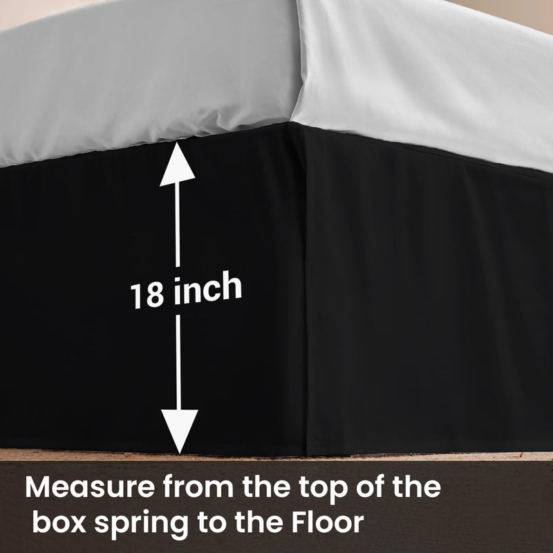 SGI Bedding 18 inch Drop Bed Skirt King Size - Platform Style with Secure Fit, Classic Tailored Look, Elegant Pleated Style Dust Ruffle, Split Corners, Wrinkle Resistant Microfiber - Black - Image 5